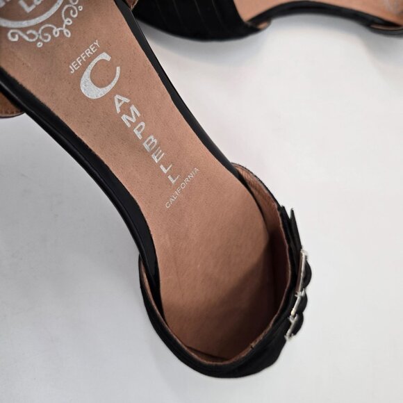 Jeffrey Campbell Ibiza Black Taken Pointy Toe Buckle Strap Flats Women's Size 7 - Picture 6 of 11